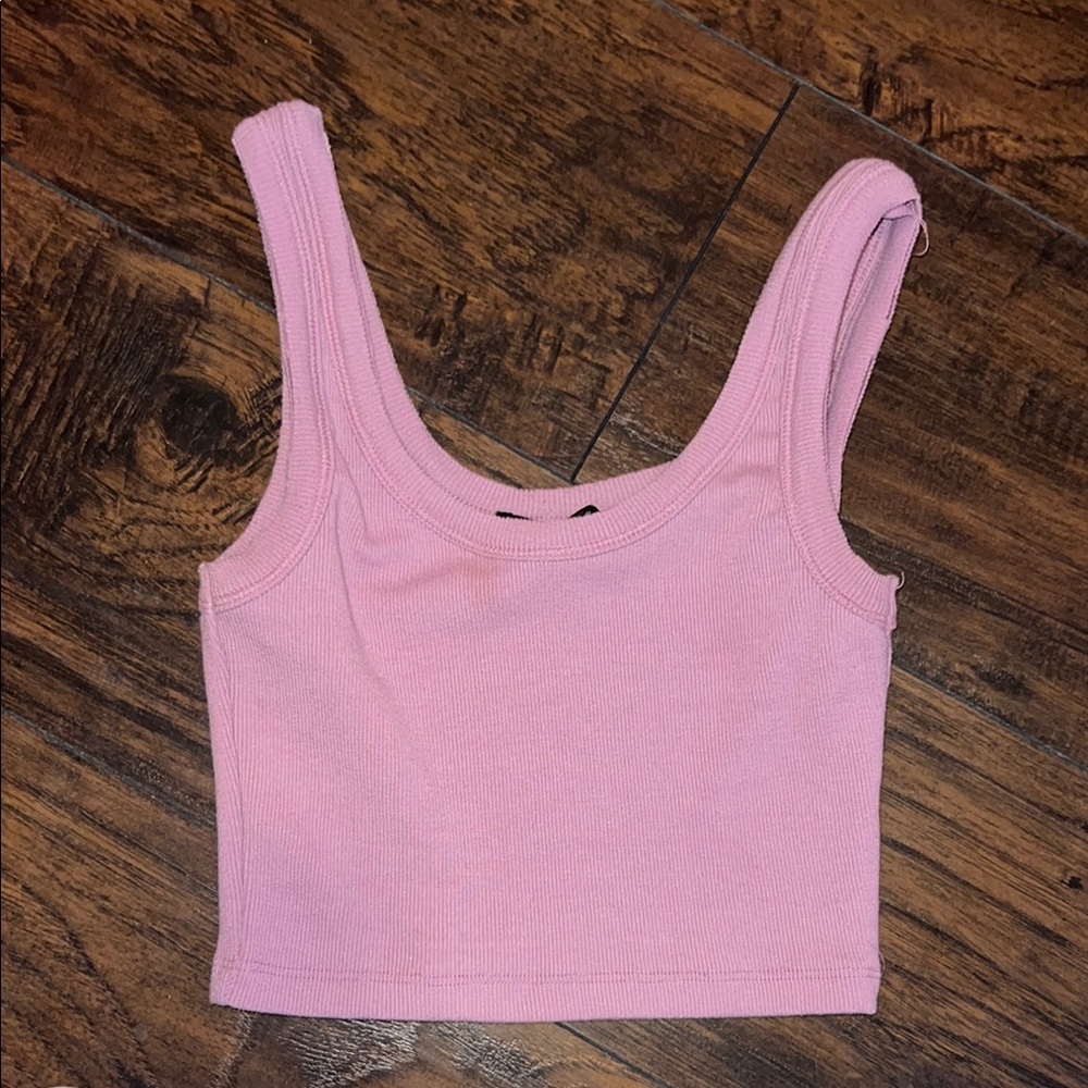 Beginning Boutique Soft Pink Ribbed Tank Top